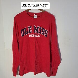 Vintage Y2K Ole Miss Rebels Red XL Long Sleeve NCAA